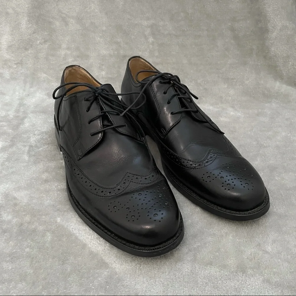 G.H. Bass & Co. Mr. Dylan Black Leather Wingtip Oxford Dress Shoes Men’s 9M